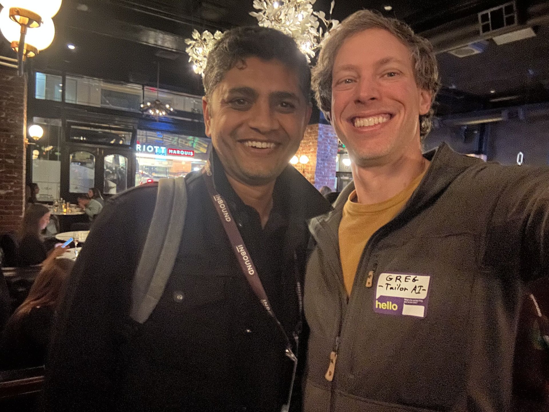Imran and Greg connecting at the event
